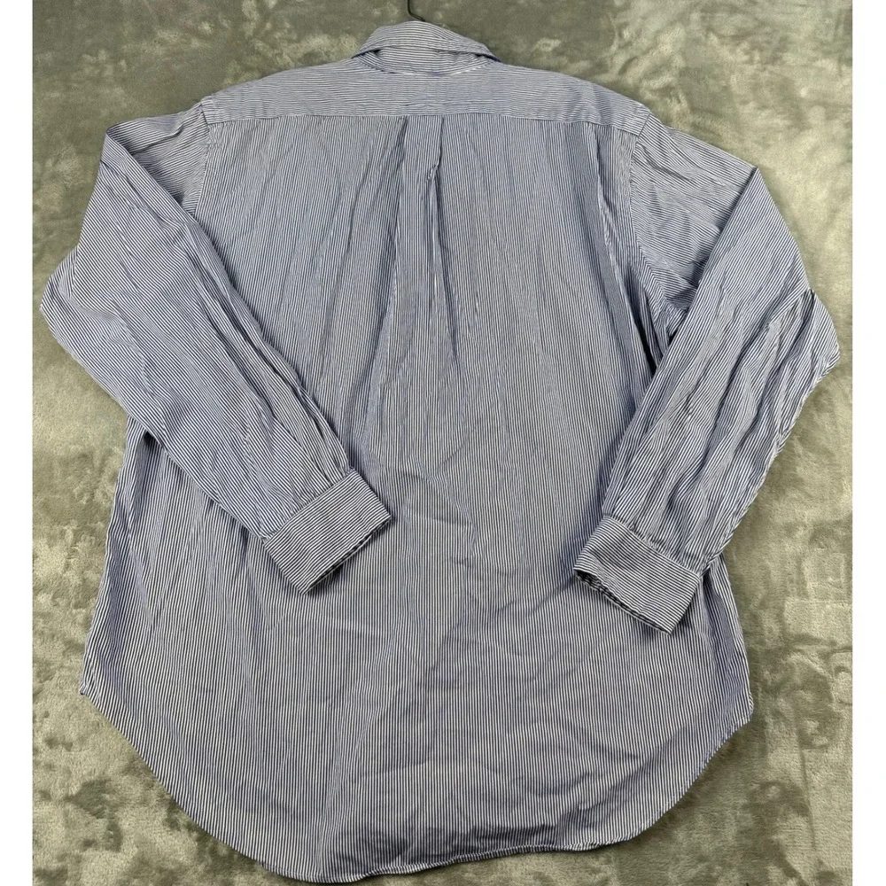 Ralph Lauren Mens Classic Fit Striped Button Down Shirt Blue White Large L